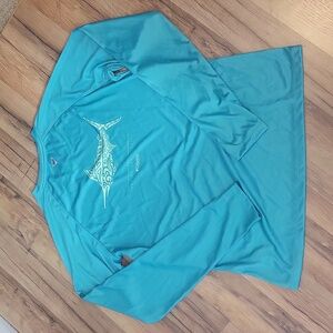 COLUMBIA Green Tidal Tee PFG OMNI-SHADE Long Sleeve Fish Shirt